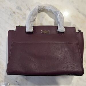 Kate Spade Deep Plum Leather Handbag/Satchel